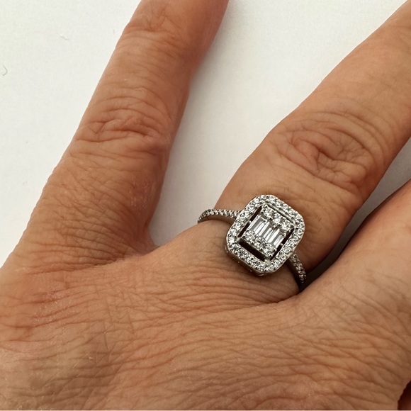 925 Silver baguette cz set trending style - Picture 2 of 13